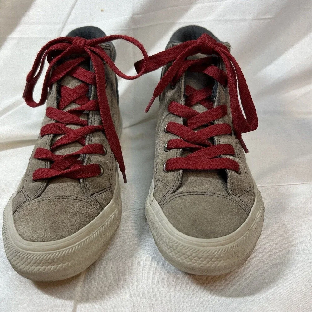 Converse Chuck Taylor All Star Street‎ Mid Taupe Suede Jr Shoes 665162C Size 3